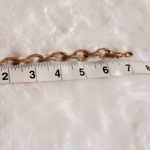 J Crew Chunky Gold Tone and Crystal Chain Link Statement Bracelet - Picture 4 of 4